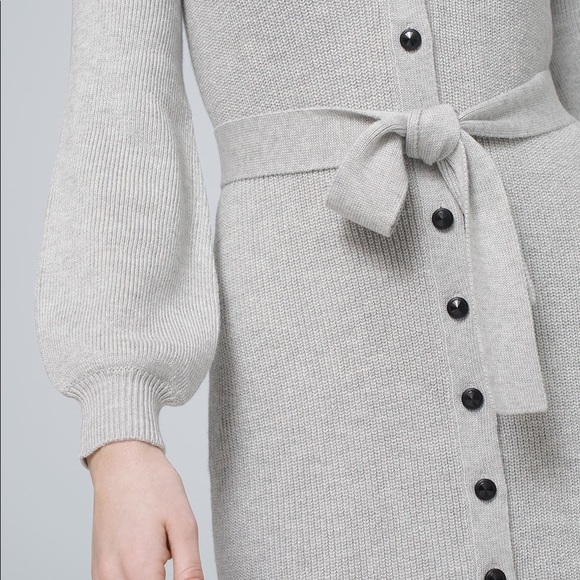 White house black market Long Button-Front Cardigan/Dress - Picture 3 of 13